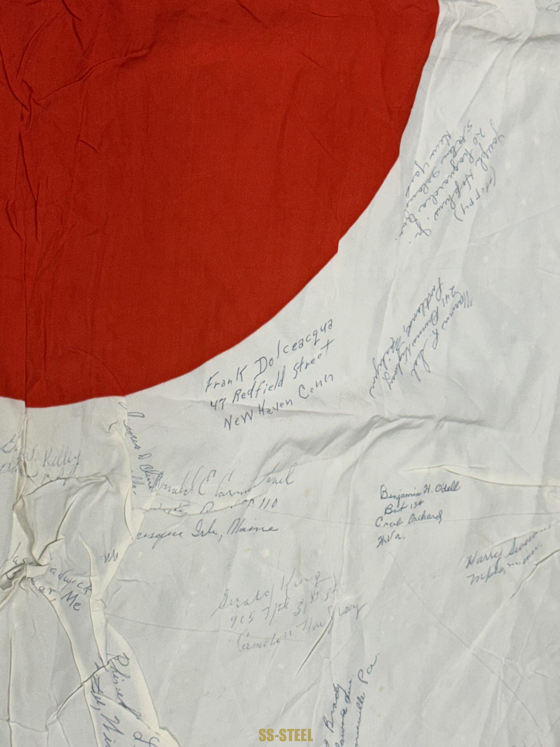 WWII Japanese Flag -US VET SIGNED MARINES - Image 12