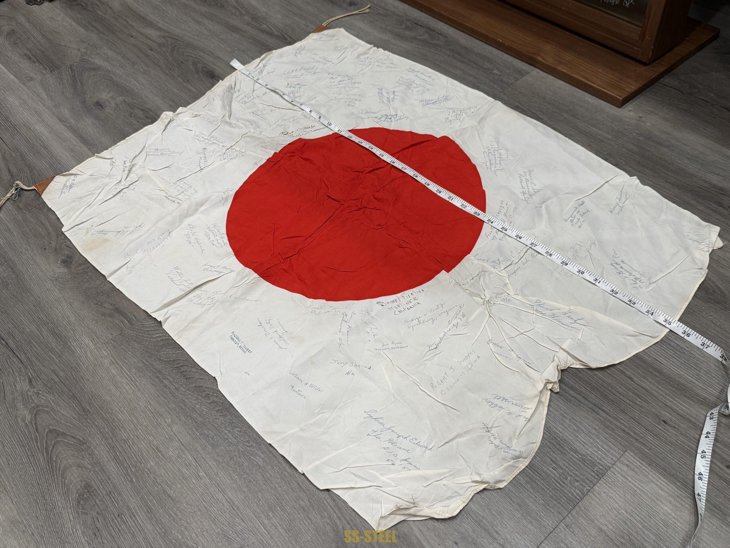 WWII Japanese Flag -US VET SIGNED MARINES - Image 15