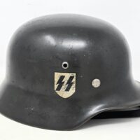 Combat Worn Waffen-SS M35 Double Decal Helmet