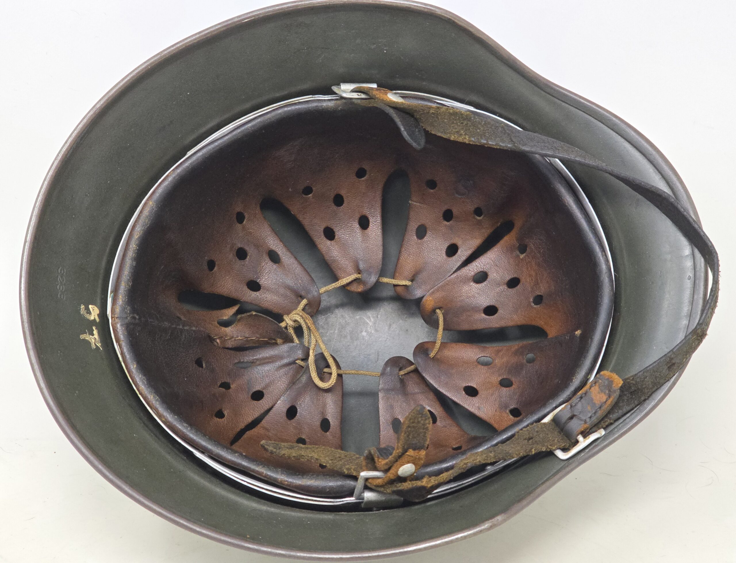 Combat Worn Waffen-SS M35 Double Decal Helmet - Image 13