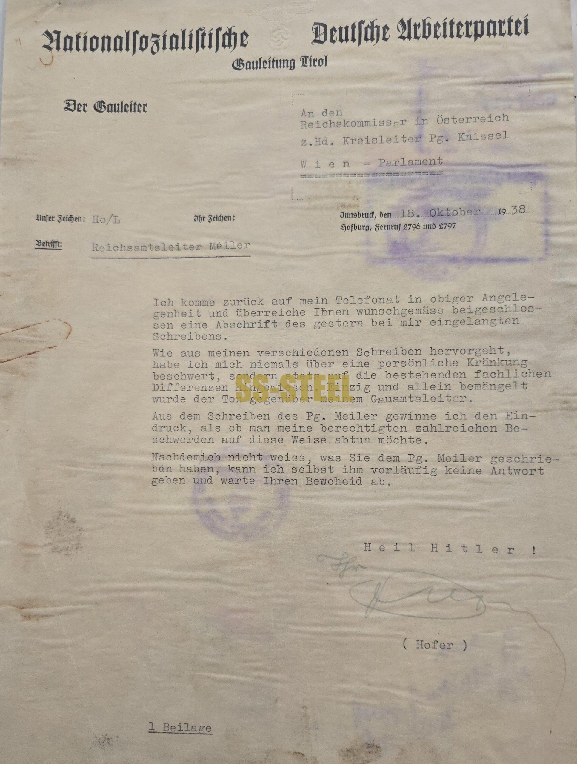 100-Plus Rare and Historic Documents Pertaining to the 1938 Anschluss of Austria - Image 8