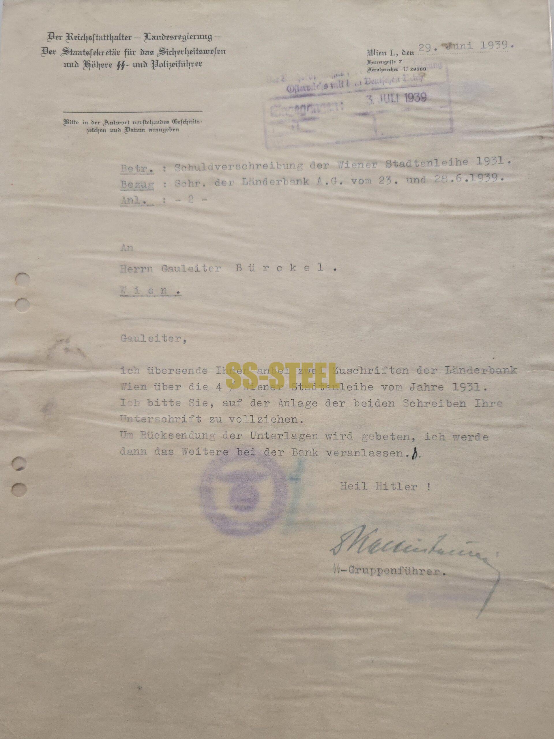 100-Plus Rare and Historic Documents Pertaining to the 1938 Anschluss of Austria - Image 6