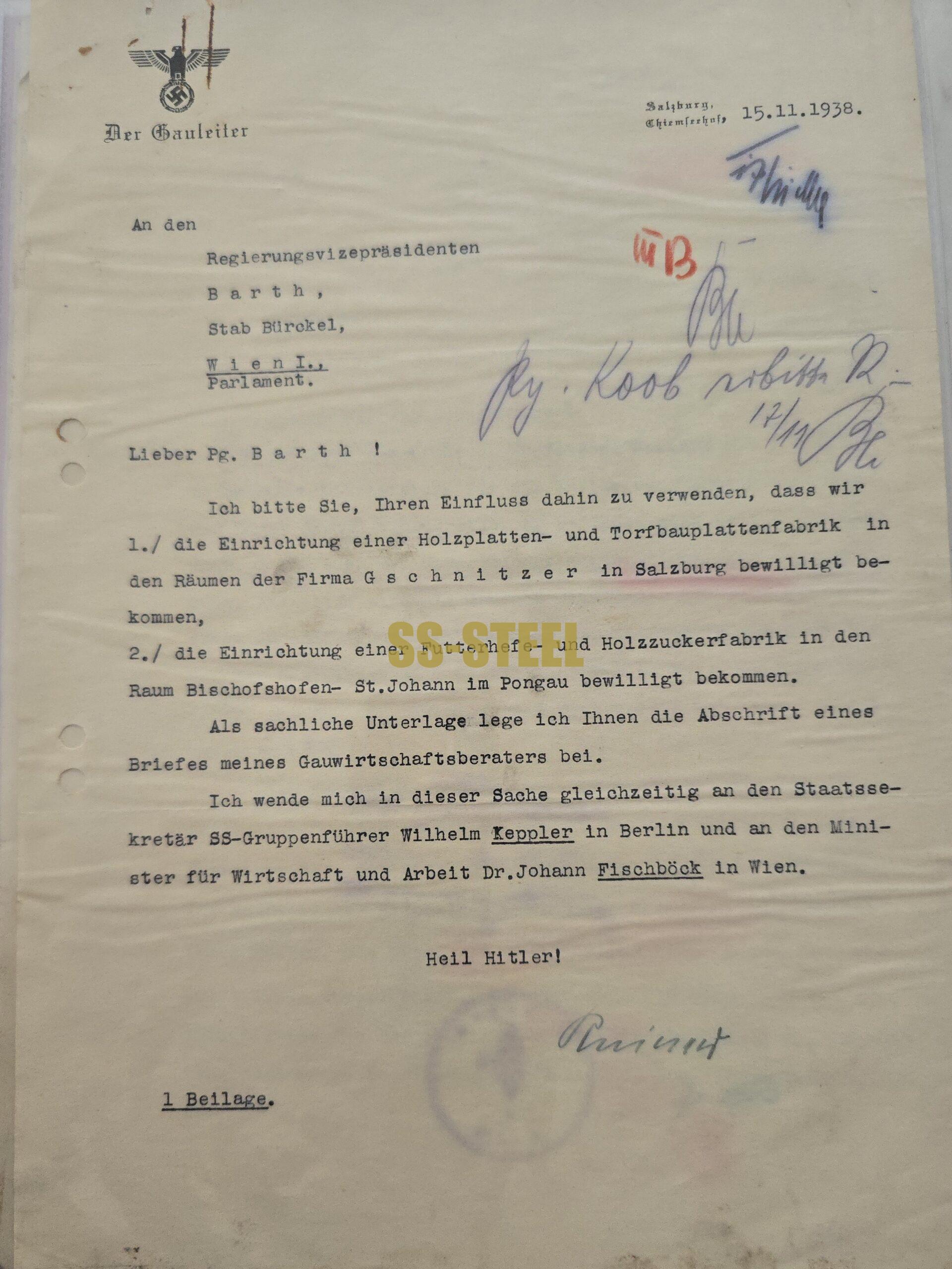 100-Plus Rare and Historic Documents Pertaining to the 1938 Anschluss of Austria - Image 3