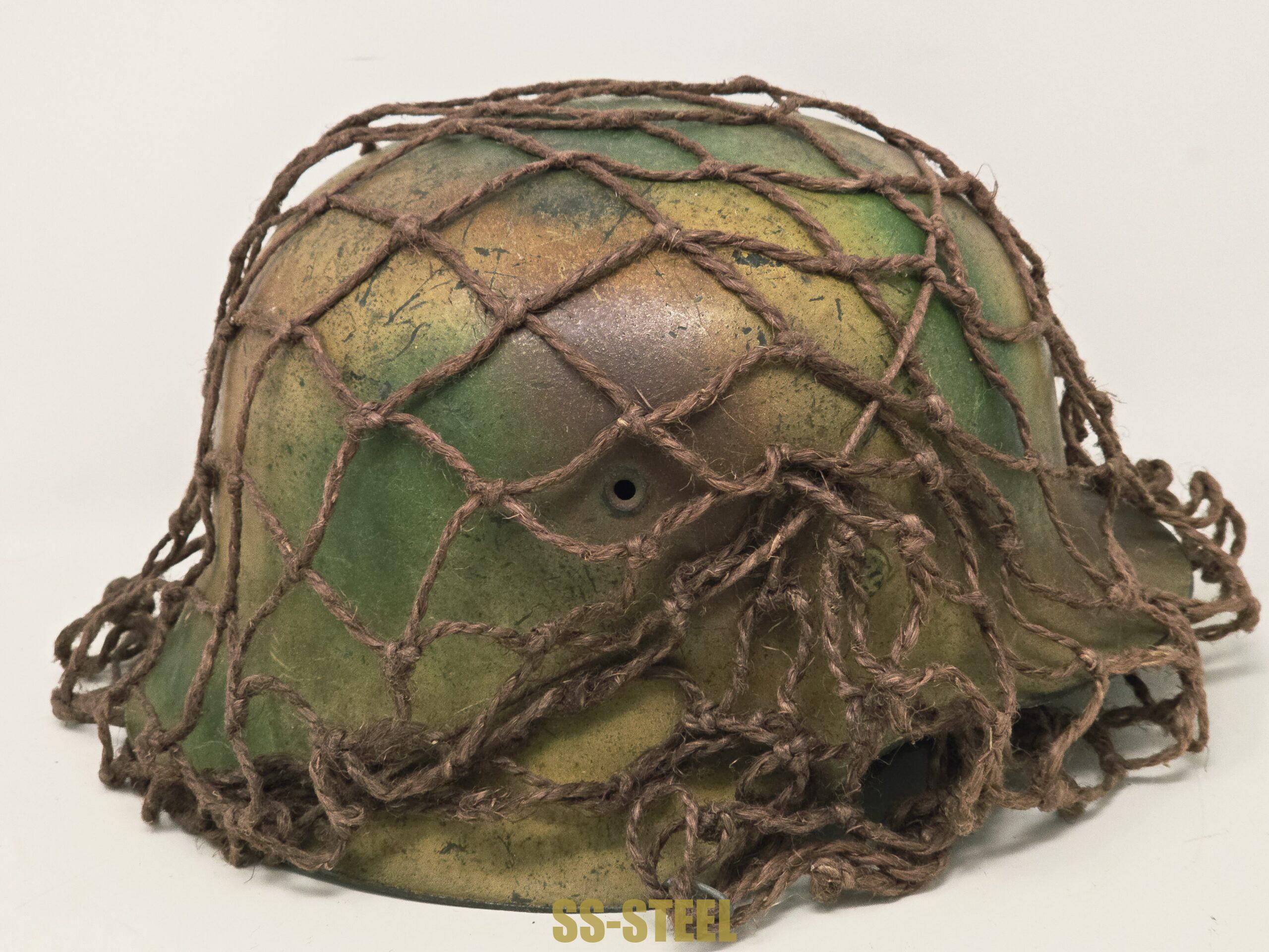 Stunning Heer Normandy Camo Netted Helmet - Image 9