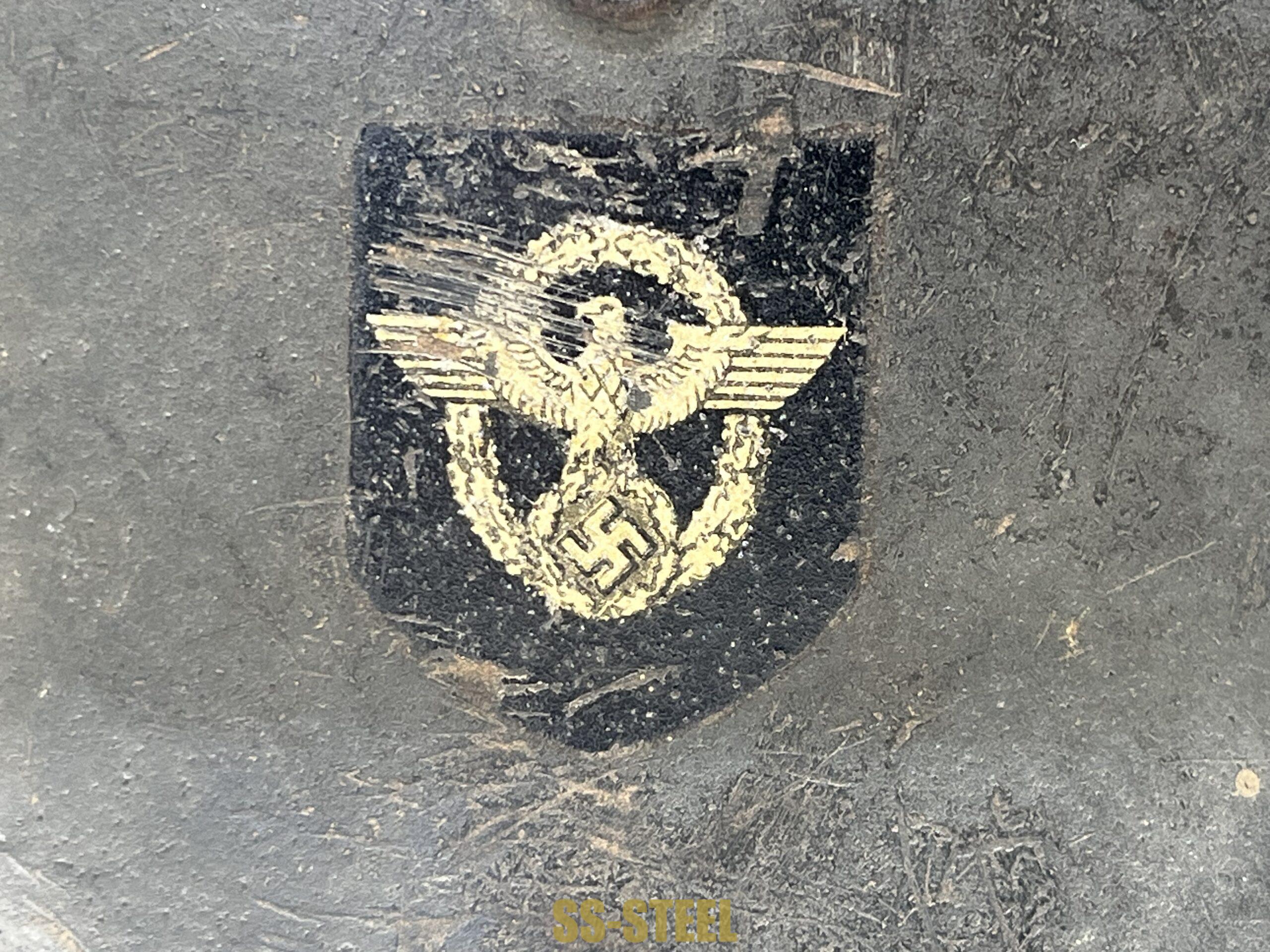 HOLD (c.j.) Huge M42 Polizei Helmet, Anzio Vet - Image 6