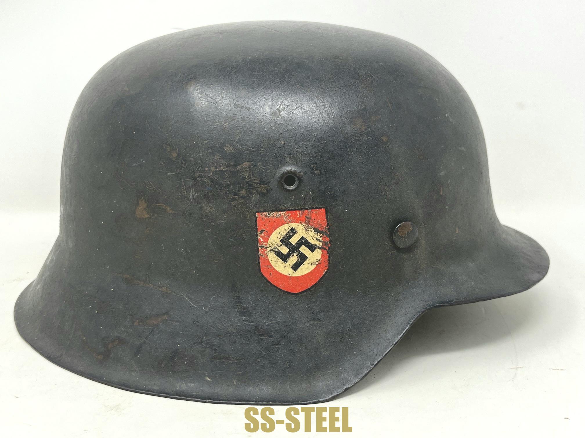 HOLD (c.j.) Huge M42 Polizei Helmet, Anzio Vet - Image 16