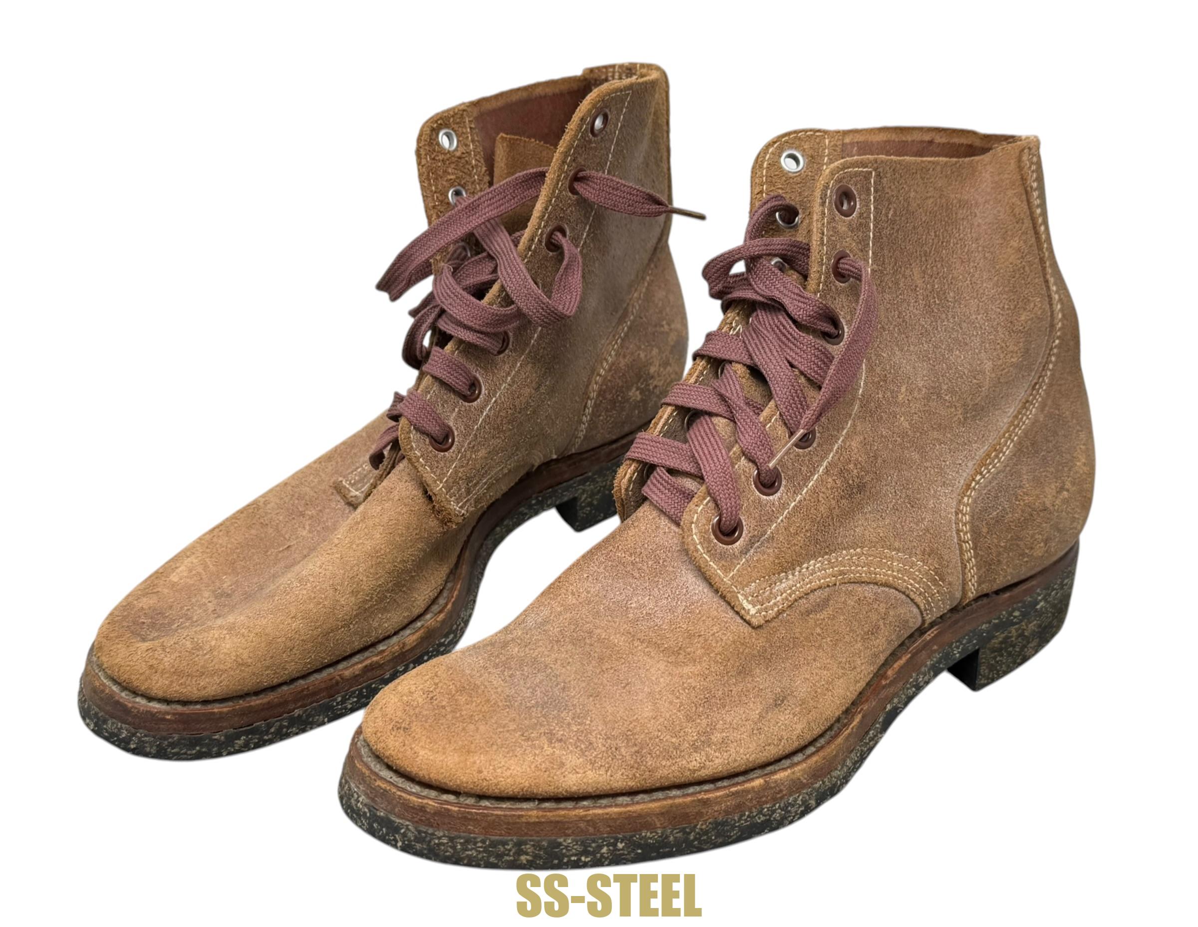 WW2 USMC Marine Leather Roughout Combat Boots UNISSUED 1945 Boondocker