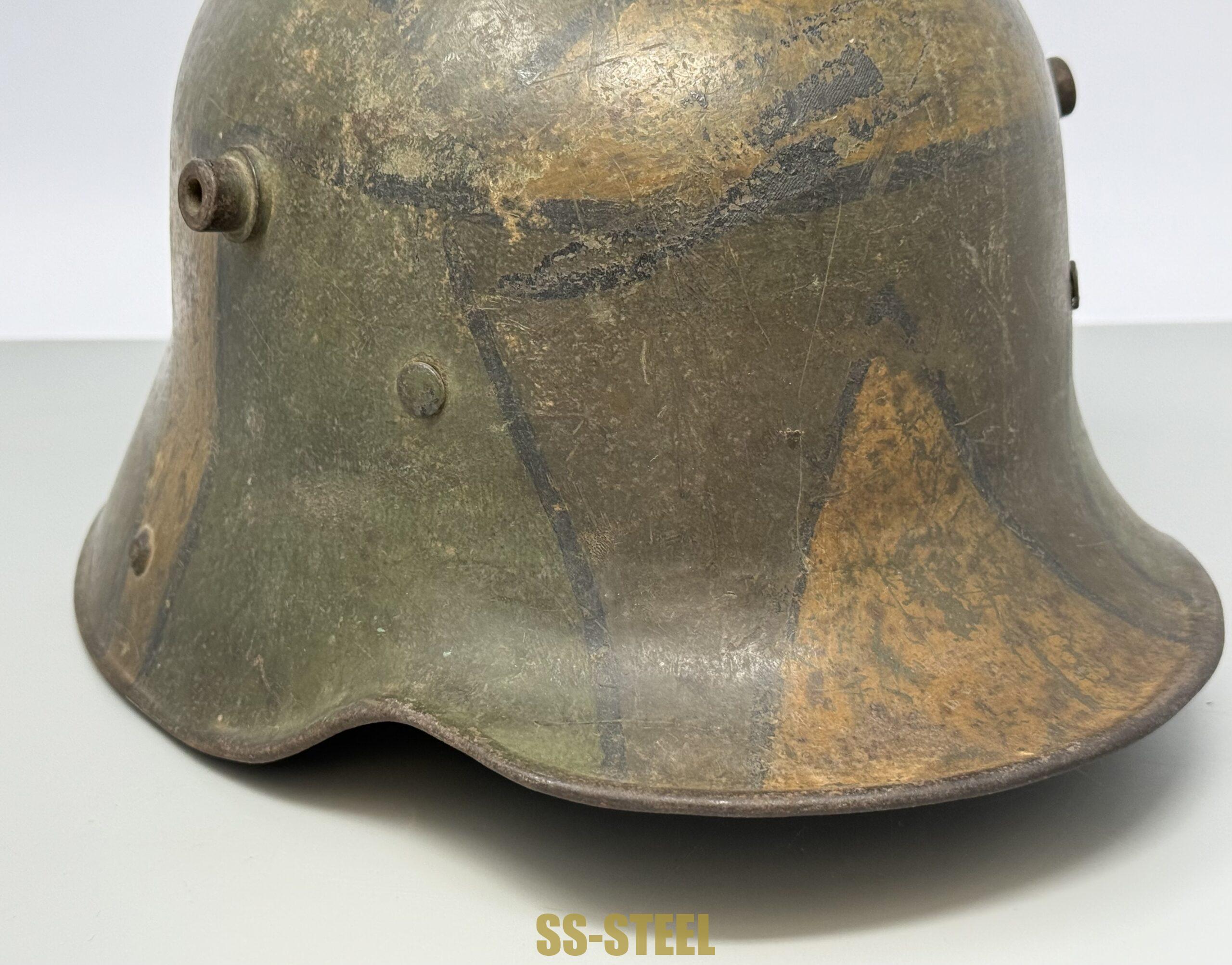 WWI IMPERIAL GERMAN M16 CAMO HELMET - Image 11