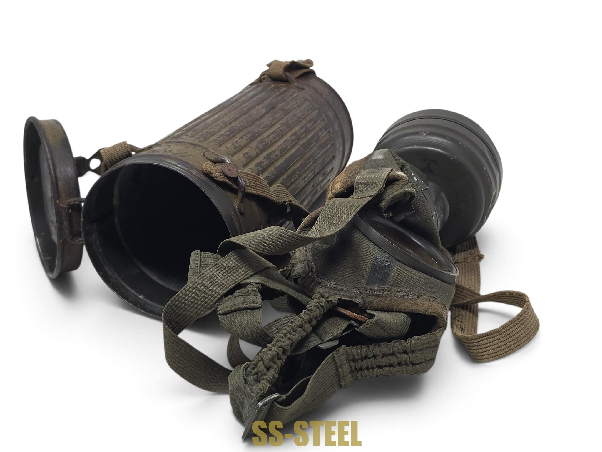 Service-Used Camo Gas Mask, Complete