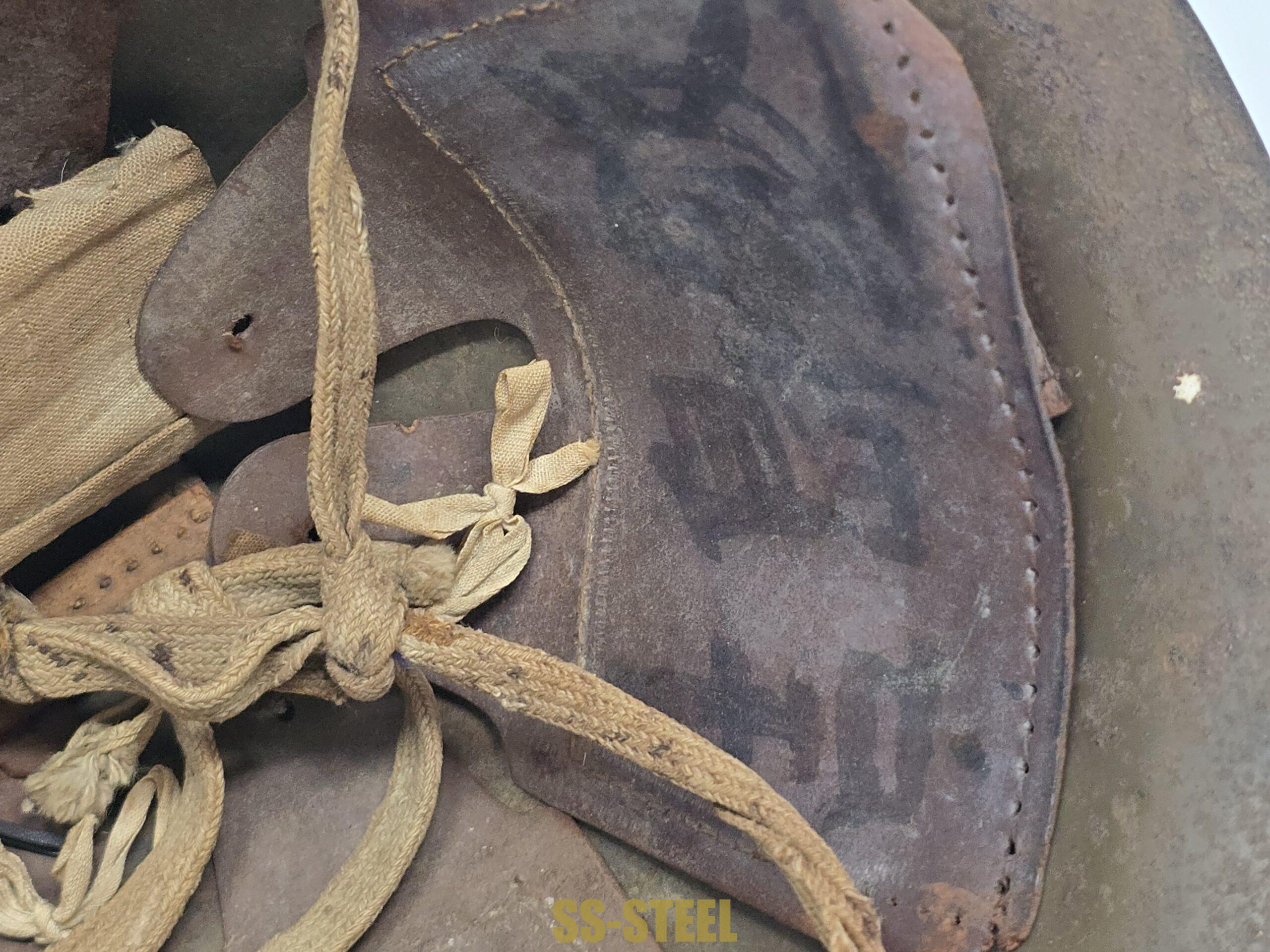 WWII Japanese Navy Helmet, Combat Used - Image 8