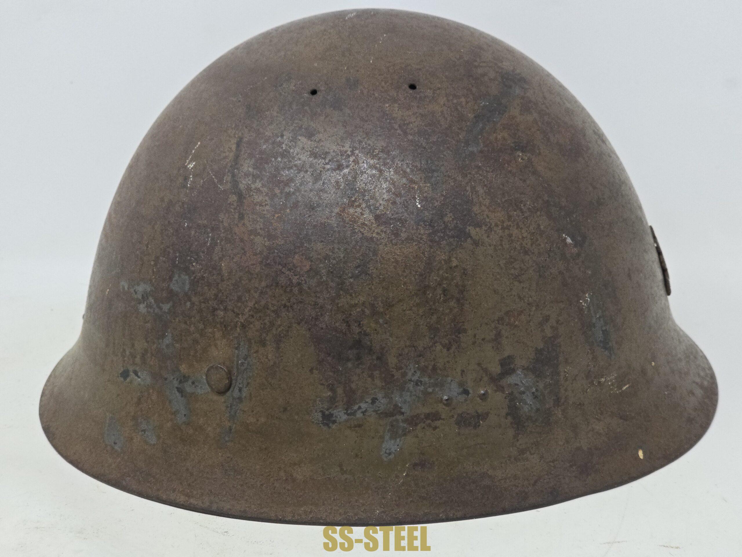 WWII Japanese Navy Helmet, Combat Used - Image 4