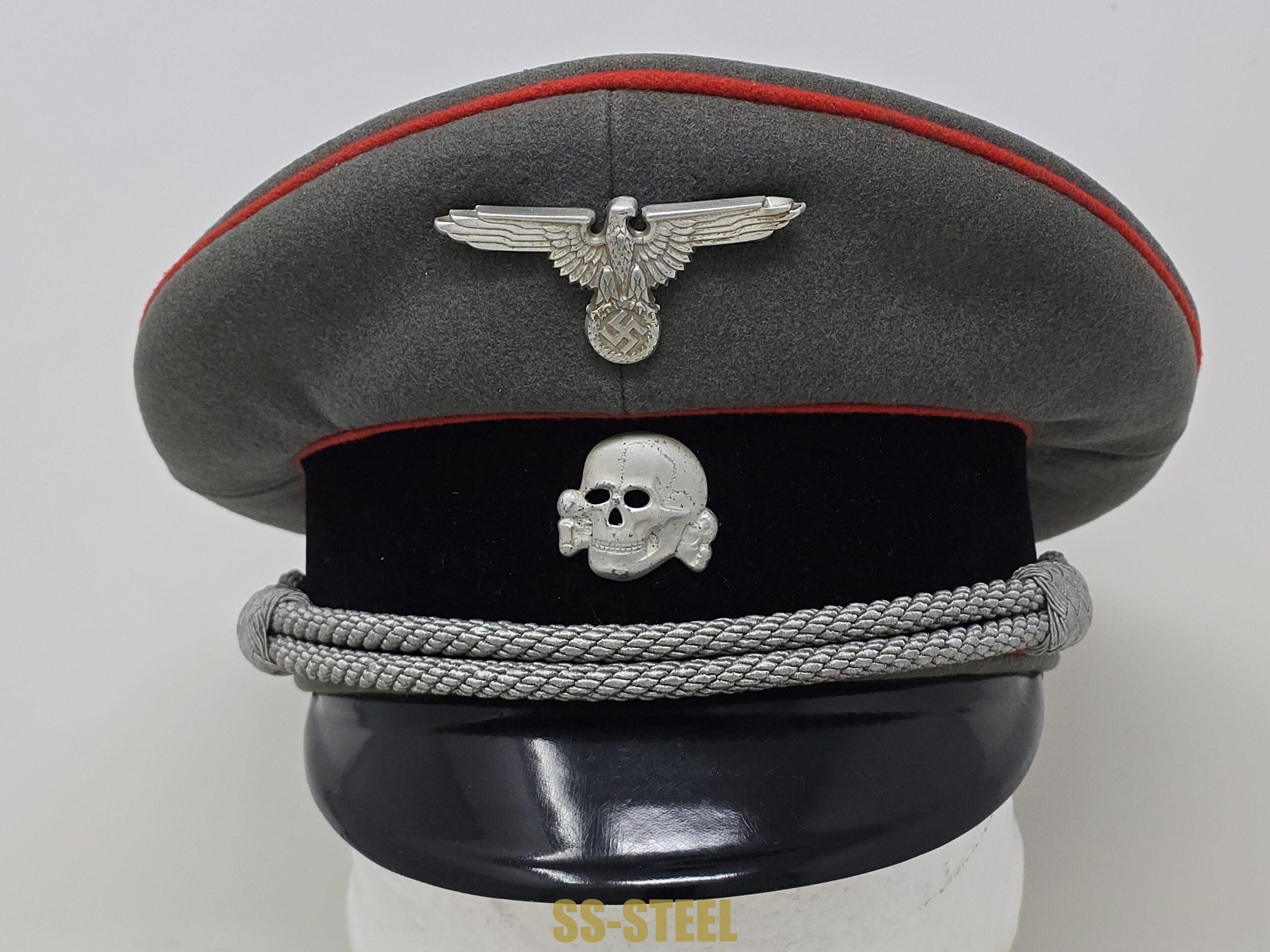 Fine Waffen-SS Officer’s Visor Cap for Artillery / StuG