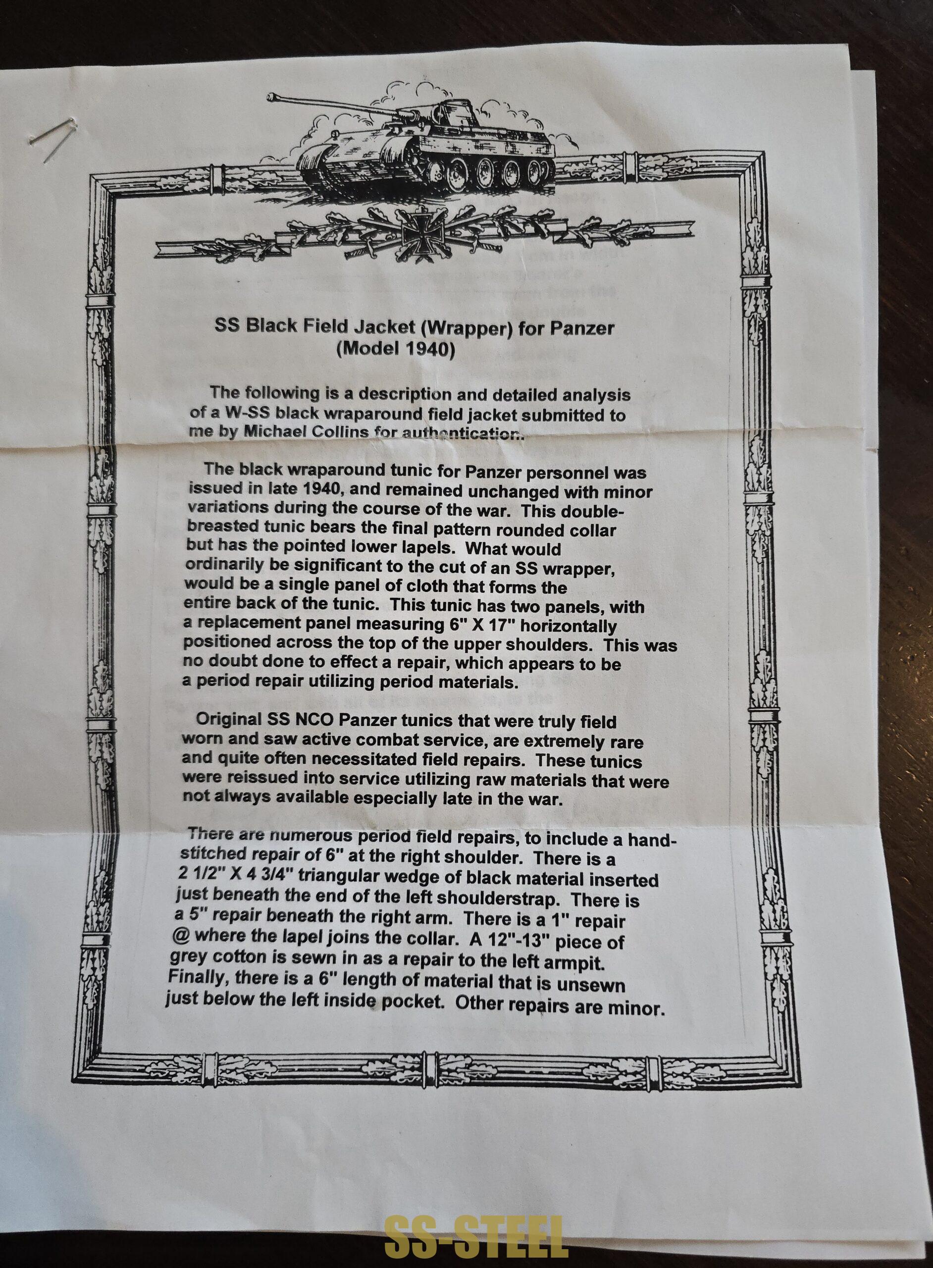 Fine, Original Waffen-SS Panzer Wrap, Delich Letter - Image 2