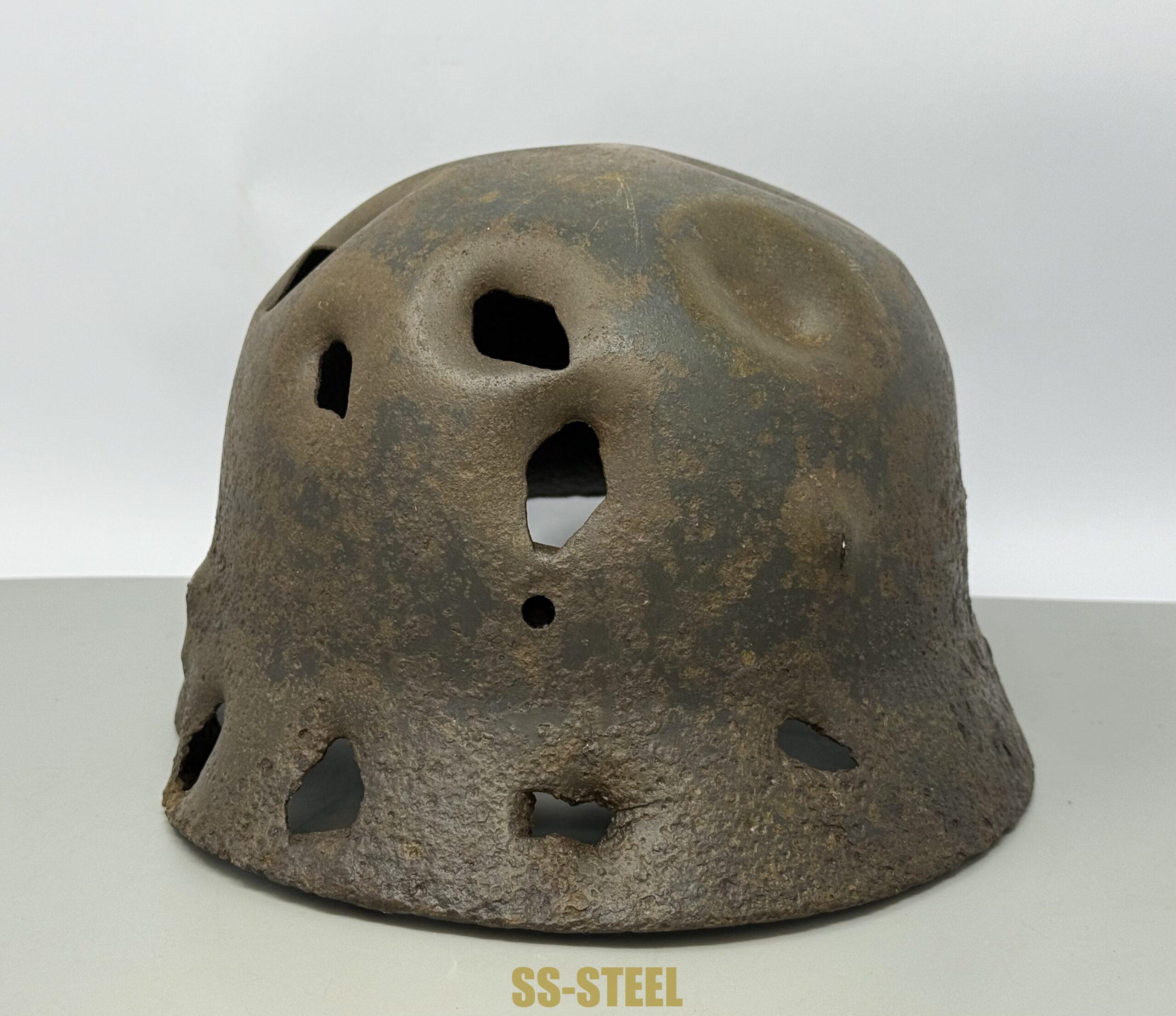SS M35 Double Decal Helmet and M24 Grenade - Battle Damaged - Image 11
