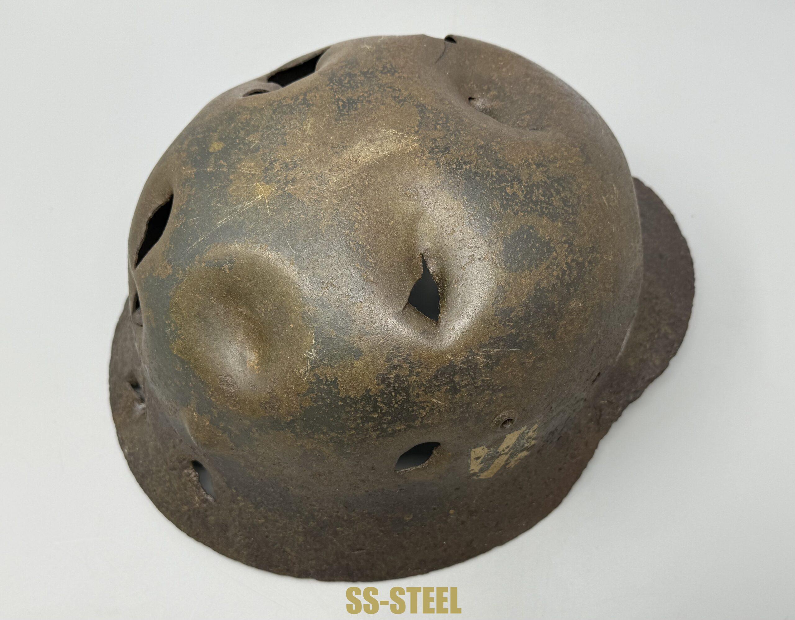 SS M35 Double Decal Helmet and M24 Grenade - Battle Damaged - Image 12
