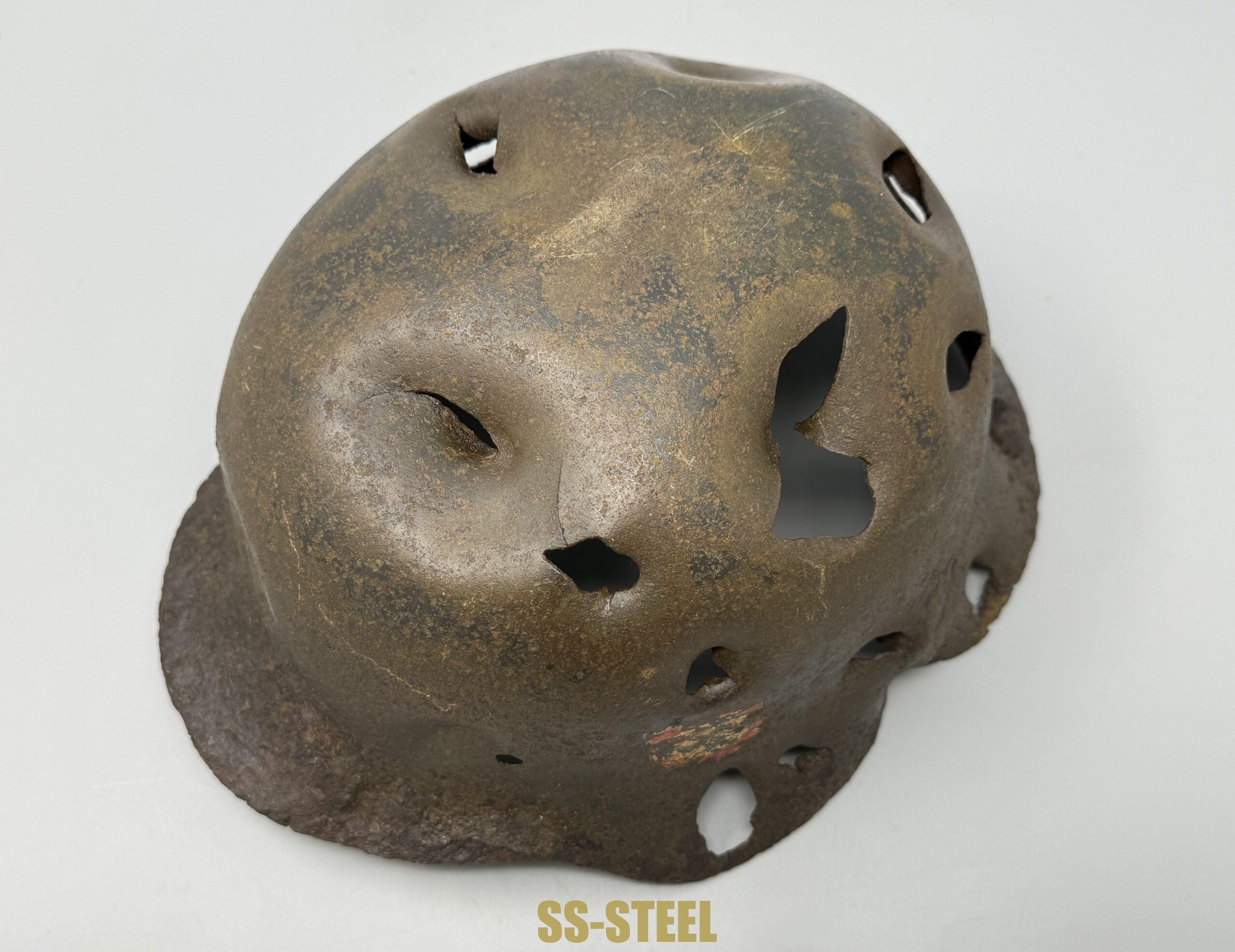 SS M35 Double Decal Helmet and M24 Grenade - Battle Damaged - Image 13