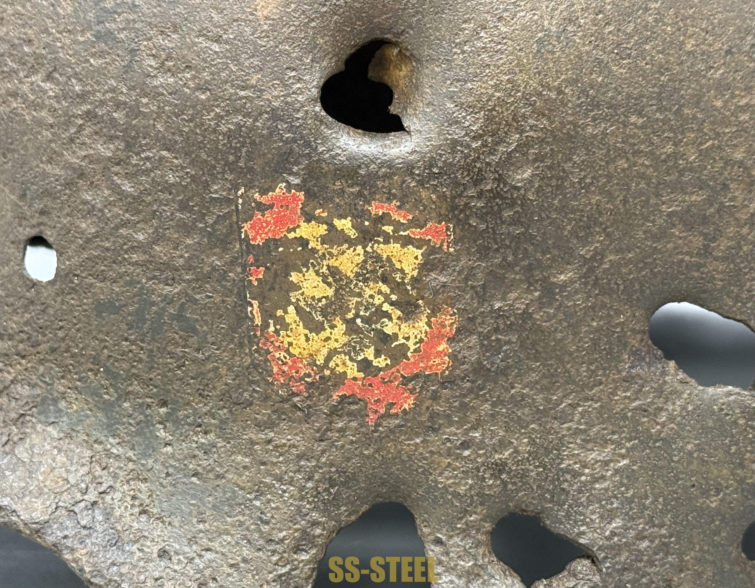 SS M35 Double Decal Helmet and M24 Grenade - Battle Damaged - Image 17