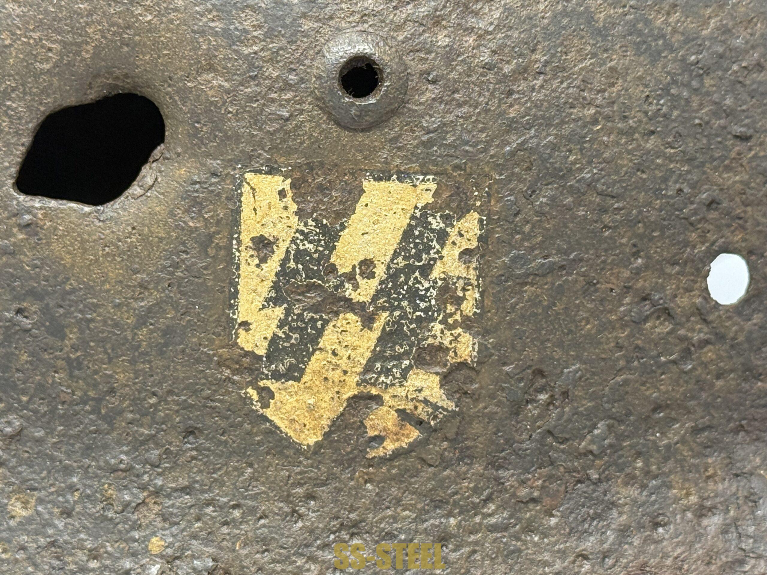 SS M35 Double Decal Helmet and M24 Grenade - Battle Damaged - Image 19