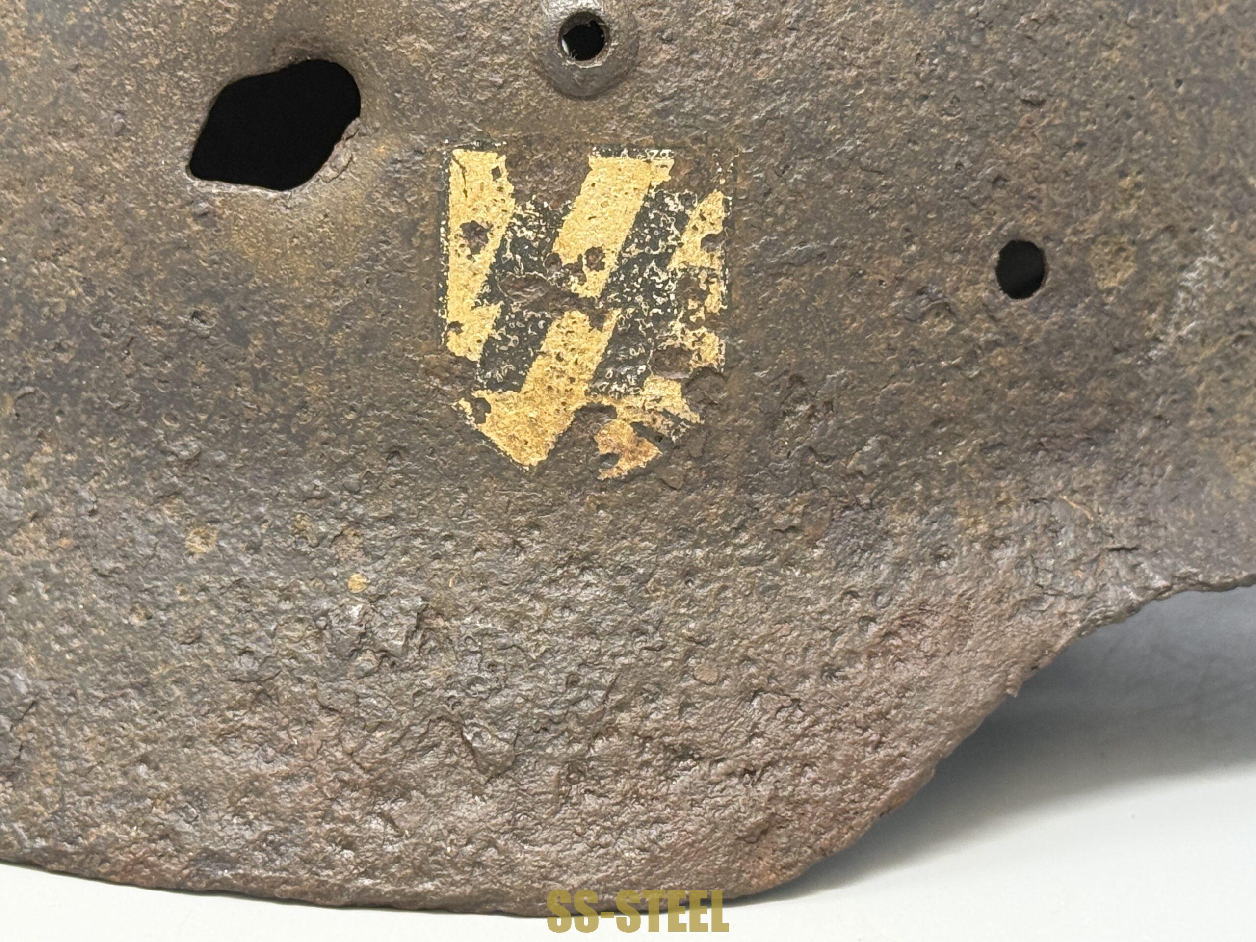 SS M35 Double Decal Helmet and M24 Grenade - Battle Damaged - Image 20