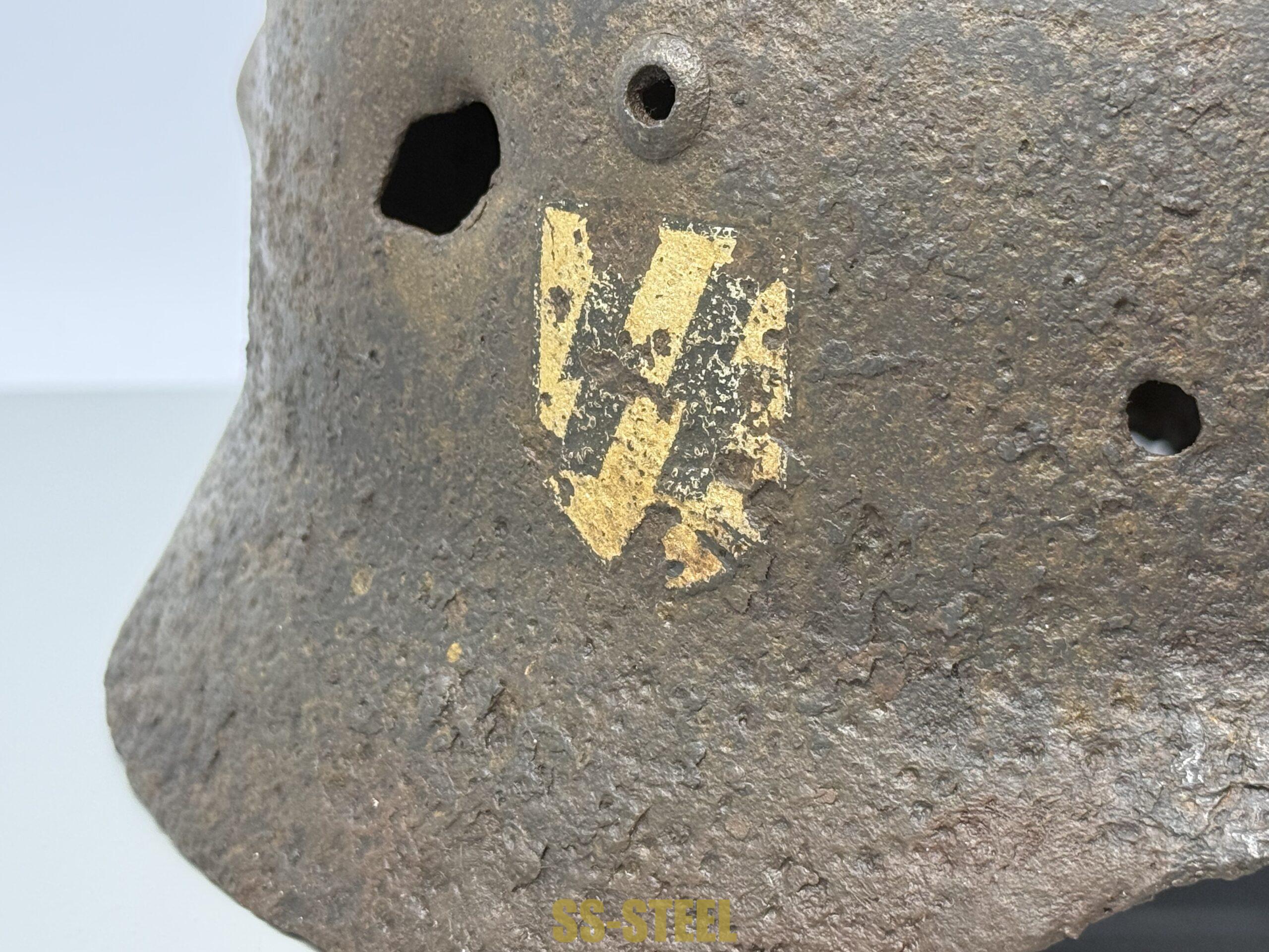 SS M35 Double Decal Helmet and M24 Grenade - Battle Damaged - Image 23