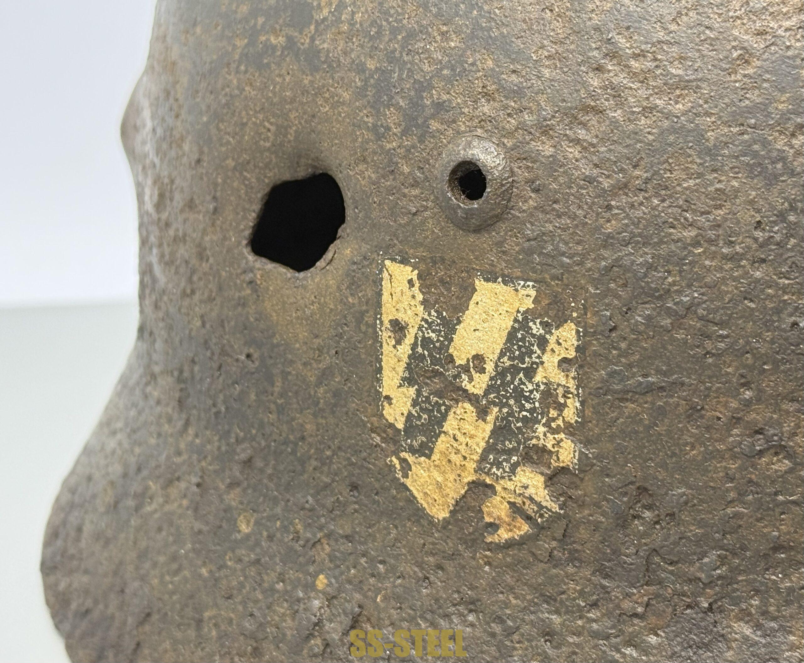 SS M35 Double Decal Helmet and M24 Grenade - Battle Damaged - Image 24