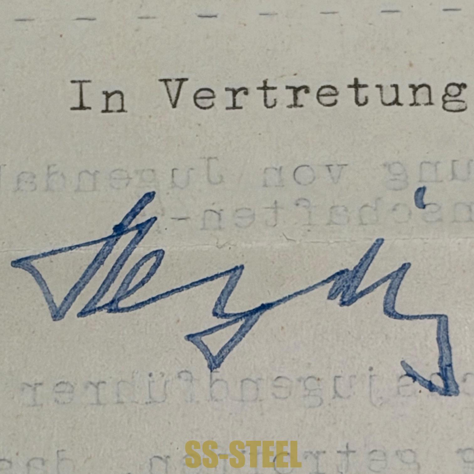 Reinhard Heydrich Signed SS Sports Association Circular on Hitler Youth Departments, Berlin 1942