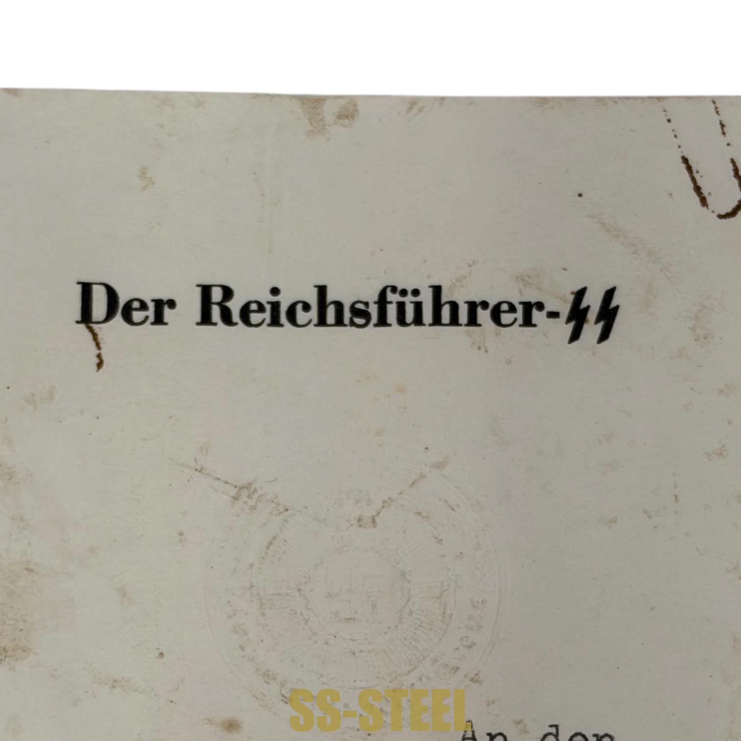 Heinrich Himmler Signed Reichsführer-SS Promotion Document for Alfred Franke-Gricksch, 1944 - Image 3
