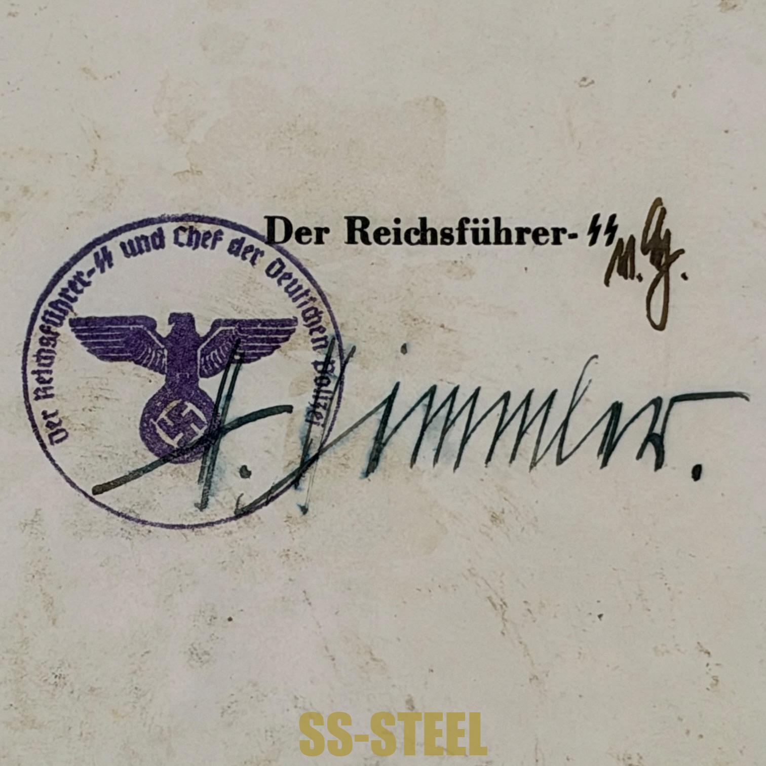 Heinrich Himmler Signed Reichsführer-SS Promotion Document for Alfred Franke-Gricksch, 1944 - Image 5